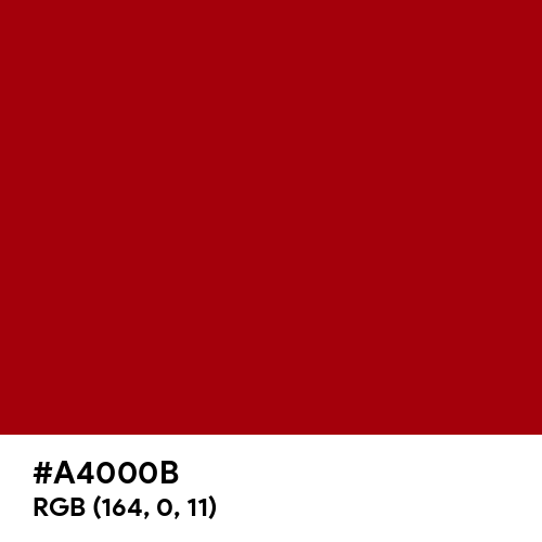 Dark Candy Apple Red (Hex code: A4000B) Thumbnail