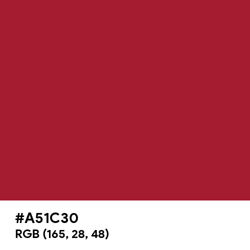 Harvard Crimson (Hex code: A51C30) Thumbnail
