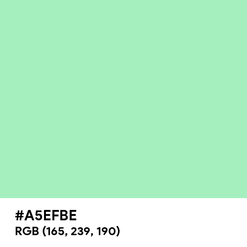 Sea Foam Green (Hex code: A5EFBE) Thumbnail
