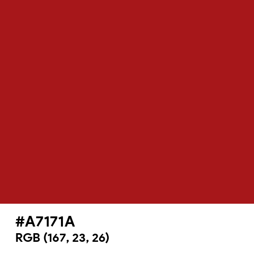 Best Red color hex code is #A7171A