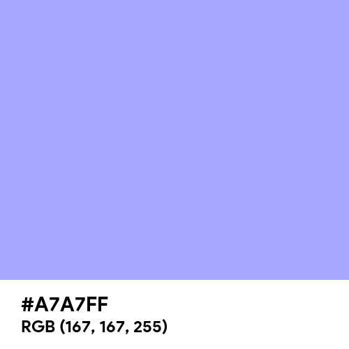 Maximum Blue Purple (Hex code: A7A7FF) Thumbnail