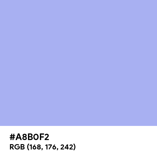 Maximum Blue Purple (Hex code: A8B0F2) Thumbnail