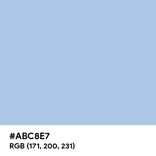 Pale Cornflower Blue (Hex code: ABC8E7) Thumbnail