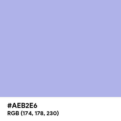 Maximum Blue Purple (Hex code: AEB2E6) Thumbnail