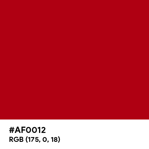 UE Red (Hex code: AF0012) Thumbnail