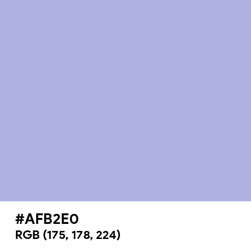 Maximum Blue Purple (Hex code: AFB2E0) Thumbnail