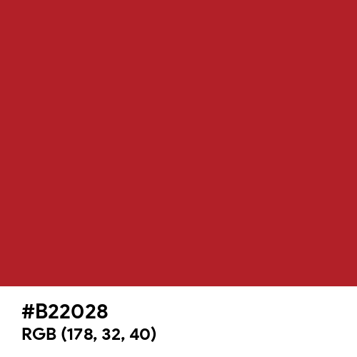 Upsdell Red (Hex code: B22028) Thumbnail