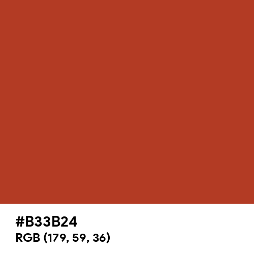 Dark Venetian Red (Hex code: B33B24) Thumbnail