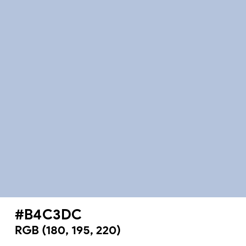 Light Steel Blue (Hex code: B4C3DC) Thumbnail