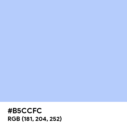 Pale Cornflower Blue (Hex code: B5CCFC) Thumbnail