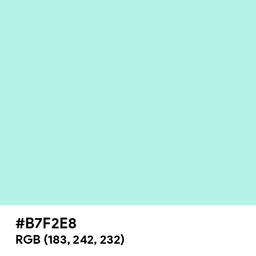 Pale Blue (Hex code: B7F2E8) Thumbnail