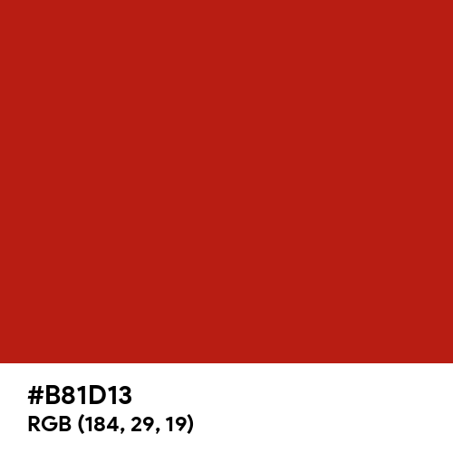 Traffic Red (RAL) (Hex code: B81D13) Thumbnail