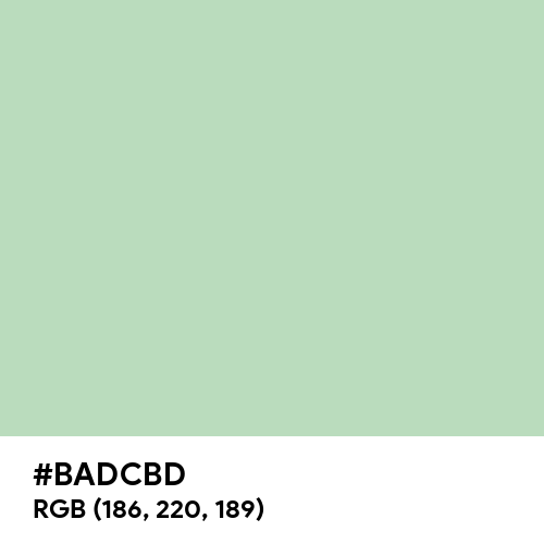Muted Light Green (Hex code: BADCBD) Thumbnail