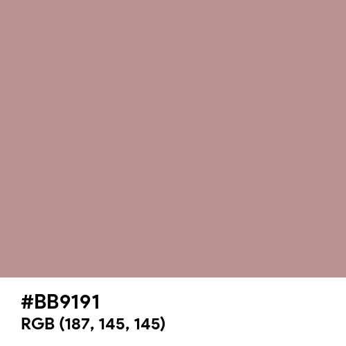 Rosy Brown (Hex code: BB9191) Thumbnail