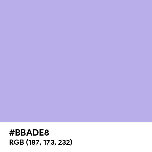 Maximum Blue Purple (Hex code: BBADE8) Thumbnail