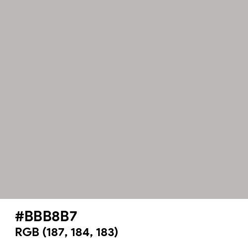 Gray (X11) (Hex code: BBB8B7) Thumbnail