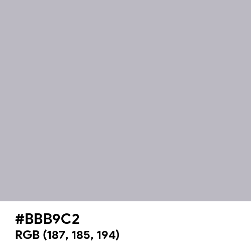 Gray (X11) (Hex code: BBB9C2) Thumbnail