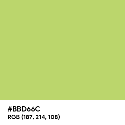 Light Lime Green (Hex code: BBD66C) Thumbnail