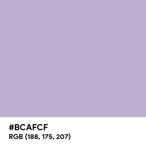 Pastel Lilac (Pantone) (Hex code: BCAFCF) Thumbnail