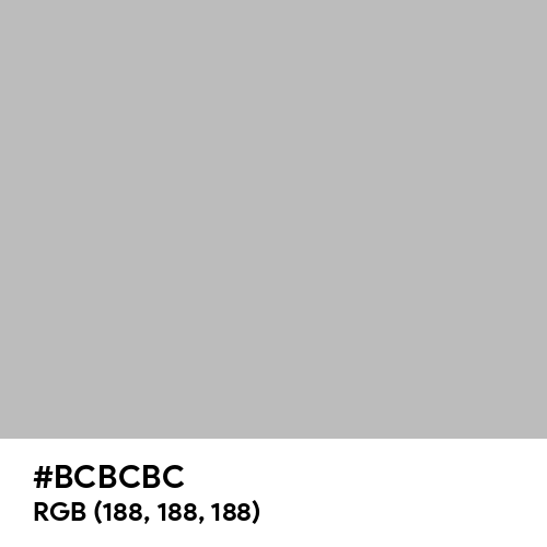 Gray (X11) (Hex code: BCBCBC) Thumbnail