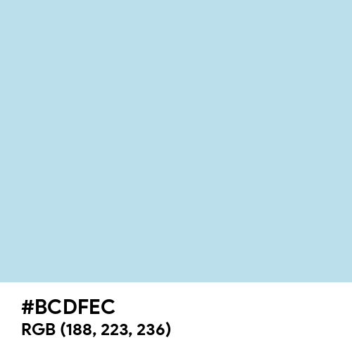 Beau Blue (Hex code: BCDFEC) Thumbnail