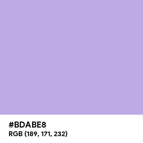 Maximum Blue Purple (Hex code: BDABE8) Thumbnail