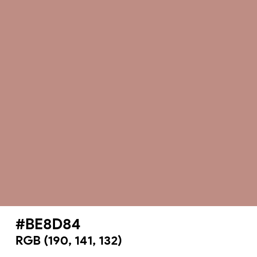 Rosy Brown (Hex code: BE8D84) Thumbnail