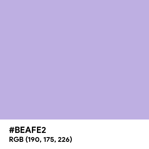 Maximum Blue Purple (Hex code: BEAFE2) Thumbnail