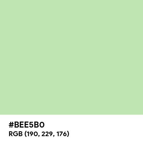 Pastel Green (Hex code: BEE5B0) Thumbnail