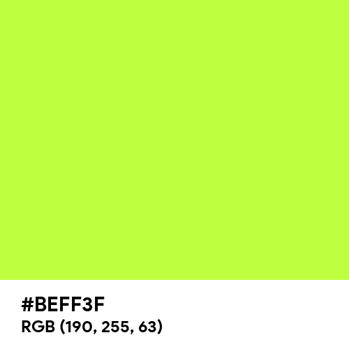 Green-Yellow (Hex code: BEFF3F) Thumbnail