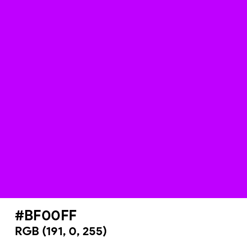 Electric Purple (Hex code: BF00FF) Thumbnail