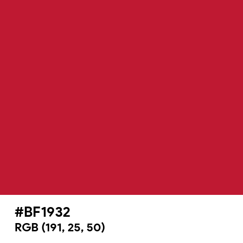 True Red (Pantone) (Hex code: BF1932) Thumbnail