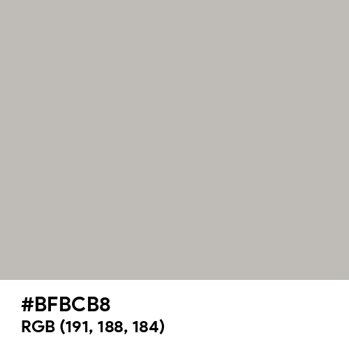 Gray (X11) (Hex code: BFBCB8) Thumbnail