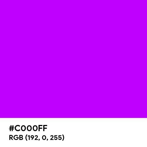 Electric Purple (Hex code: C000FF) Thumbnail