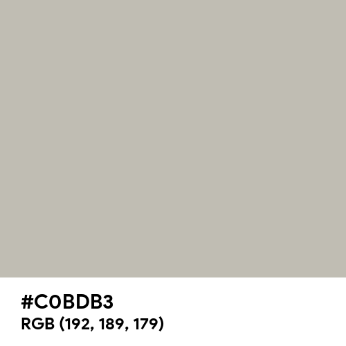 Gray (X11) (Hex code: C0BDB3) Thumbnail