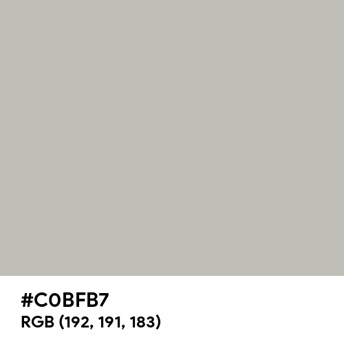 Gray (X11) (Hex code: C0BFB7) Thumbnail