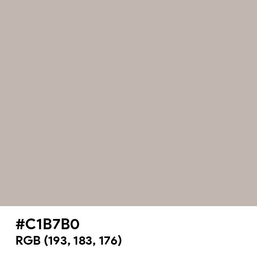 Silver Gray (Hex code: C1B7B0) Thumbnail
