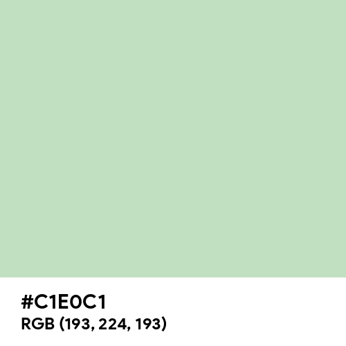 Pallid Green (Hex code: C1E0C1) Thumbnail