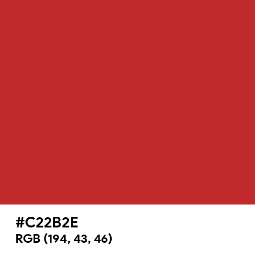 Traditional Red (Hex code: C22B2E) Thumbnail