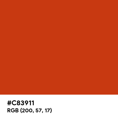 Carmine Orange (Hex code: C83911) Thumbnail