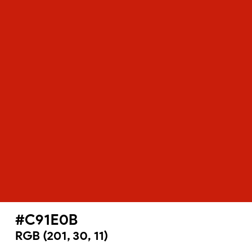 Naughty Red (Hex code: C91E0B) Thumbnail