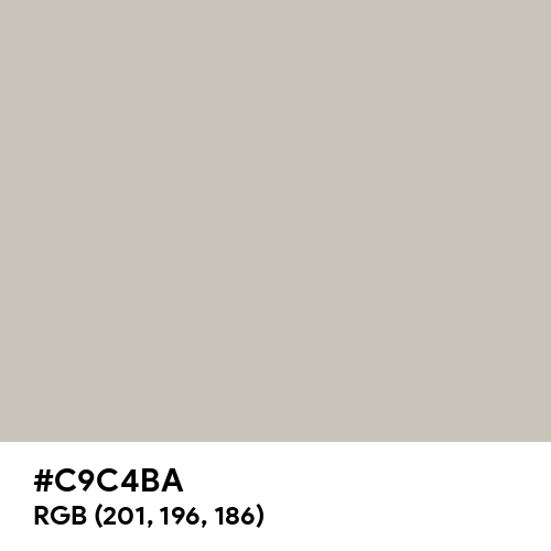 Pale Silver (Hex code: C9C4BA) Thumbnail
