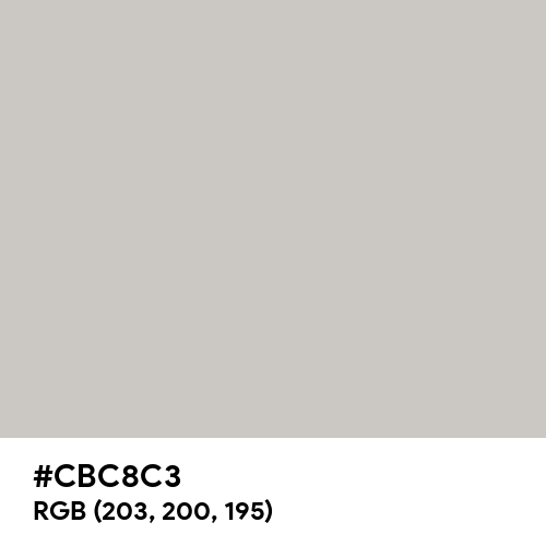 Pastel Gray (Hex code: CBC8C3) Thumbnail
