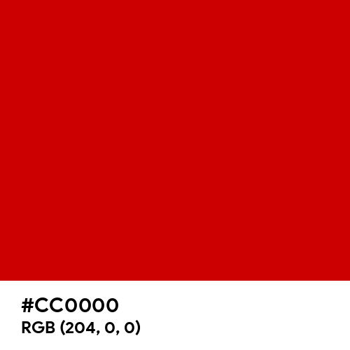 Gamecocks Red (Hex code: CC0000) Thumbnail