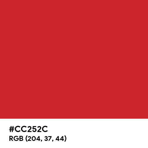 Cherry Red (Hex code: CC252C) Thumbnail