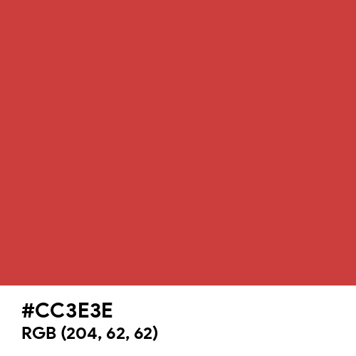 Flat Red (Hex code: CC3E3E) Thumbnail