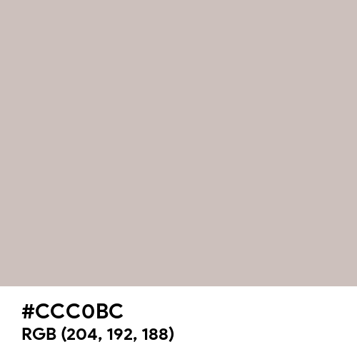 Pale Silver (Hex code: CCC0BC) Thumbnail