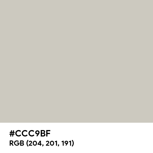 Pastel Gray (Hex code: CCC9BF) Thumbnail