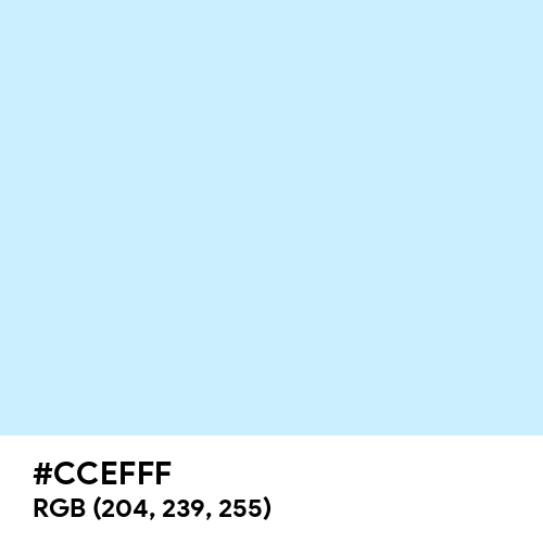 Water (Hex code: CCEFFF) Thumbnail