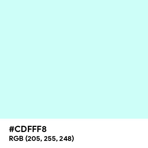 Water (Hex code: CDFFF8) Thumbnail